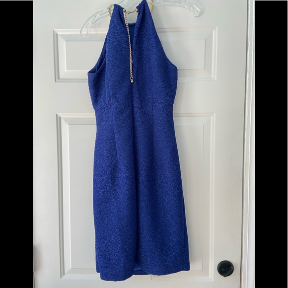 ELIZA J BLUE SPARKLY DRESS. PRE-OWNED. SIZE 4. - Picture 6 of 11